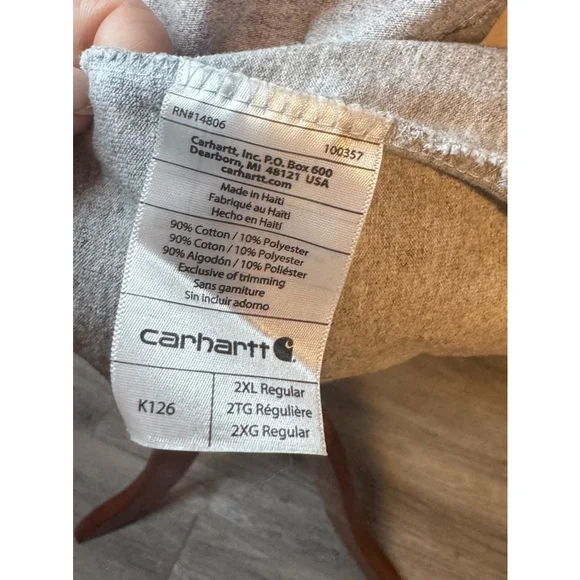 Carhartt long sleeve shirt 2XL gray logo - Picture 7 of 9